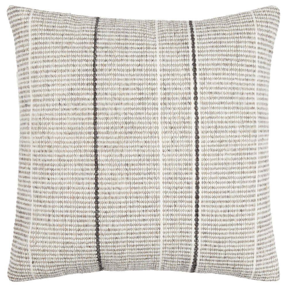 Surya Borderline 20" Square Throw Pillow in Black, Cream and Taupe, , large