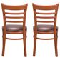 Linon Home Decor Baxter Side Chair with Burgundy Faux Leather Cushion in Dark Honey (Set of 2), , large