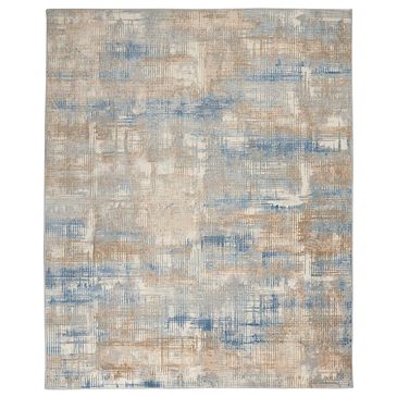 Nourison Rush 10" x 14" Blue and Beige Area Rug, , large