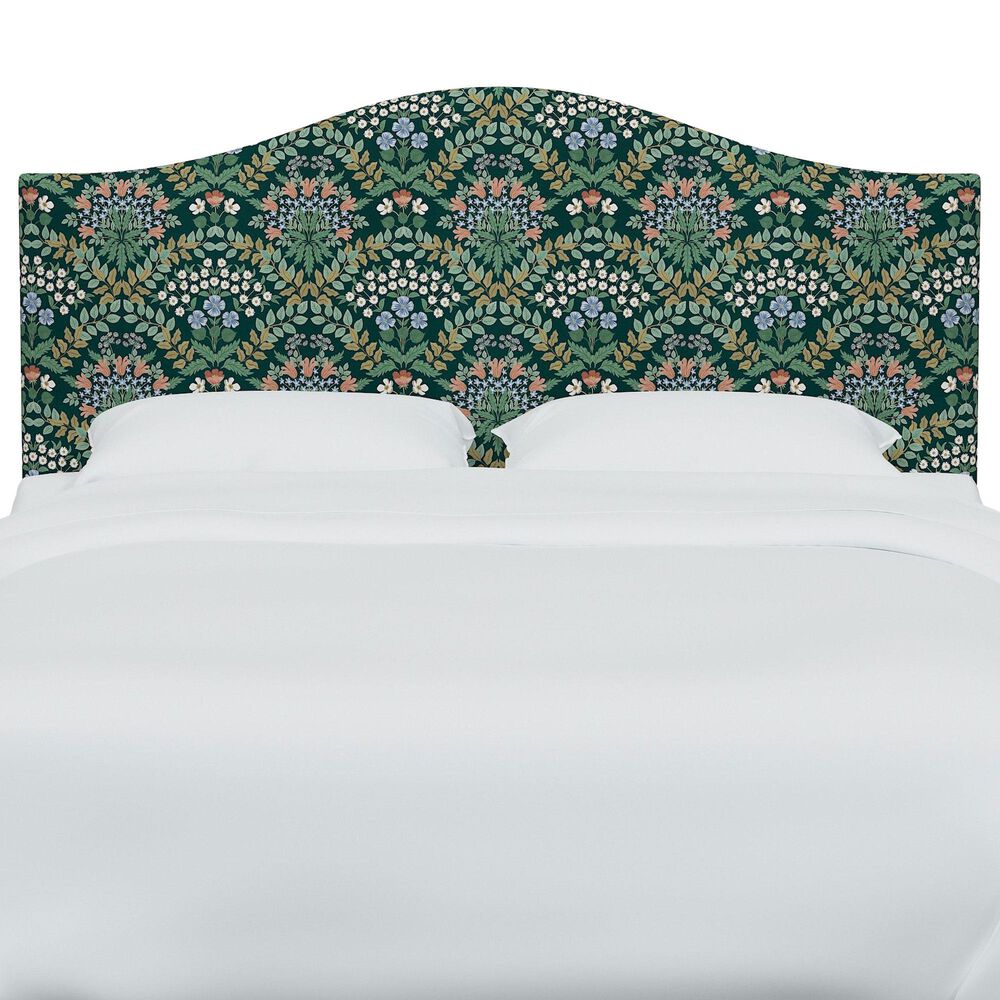 Rifle Paper Co Crafted by Cloth and Company Mayfair Queen Headboard in Bramble Emerald, , large