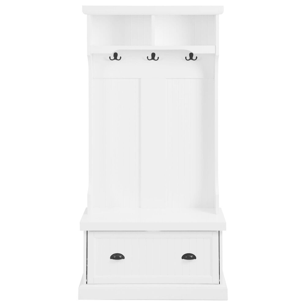 Crosley Furniture Shoreline Hall Tree in White Nebraska Furniture Mart