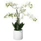HOMLUX 26" Artificial Orchid Plant with 5 Stems Decorative and Ceramic Pot in White, , large
