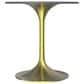 Leisuremod LeisureMod Verve Collection 27 Round Dining Table, Brushed Gold Base with Sintered Stone Grey Top, , large