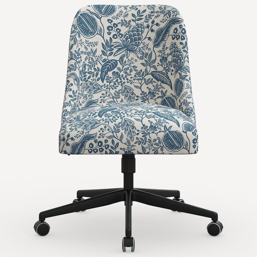 Rifle Paper Co Crafted by Cloth &amp; Company Oxford Office Chair in Pomegranate Blue, , large