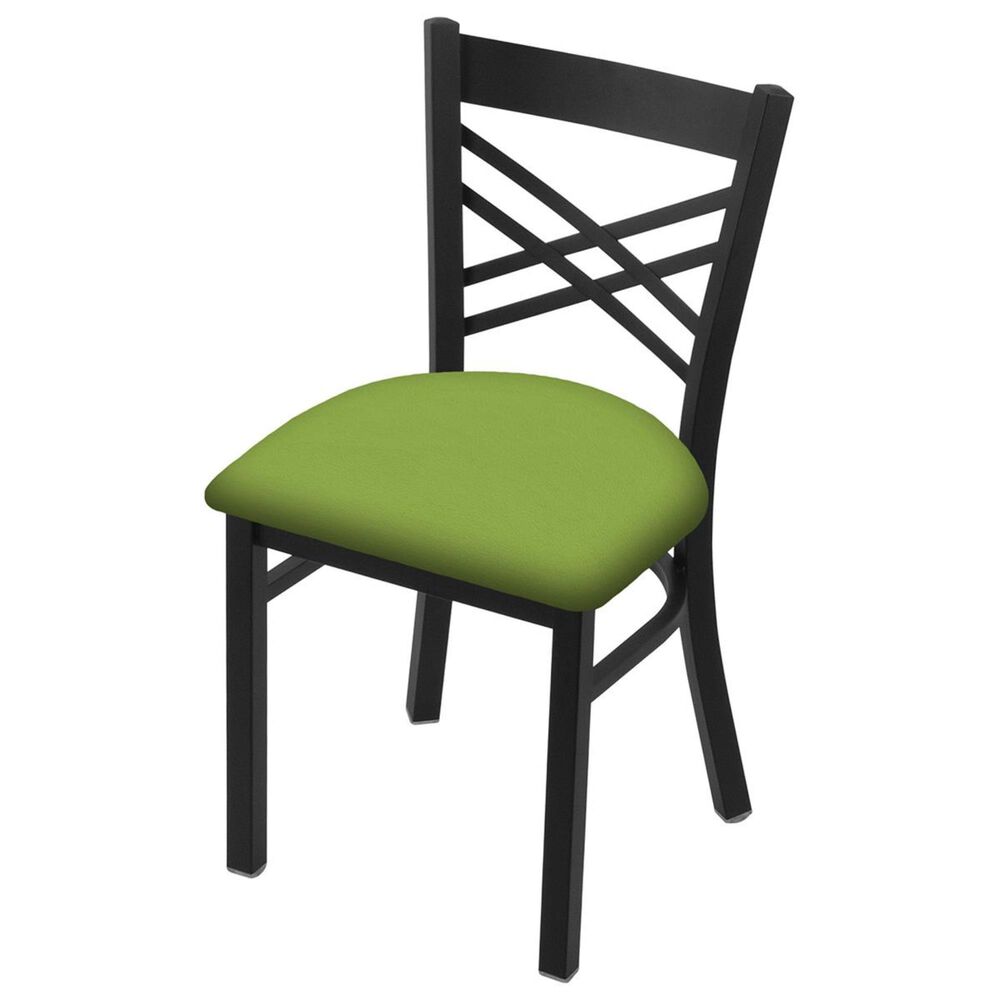 Holland Bar Stool 620 Catalina 18" Chair with Black Wrinkle and Canter Kiwi Green Seat, , large