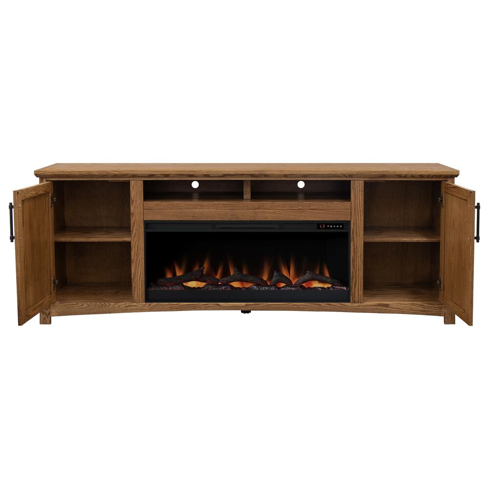 Legends Home Craftsman 86" Fireplace Console in Golden Oak, , large