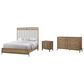 Sterling Timber Elure Queen Upholstered and Strap Panel Bed with Dresser and Nightstand in Latte, , large