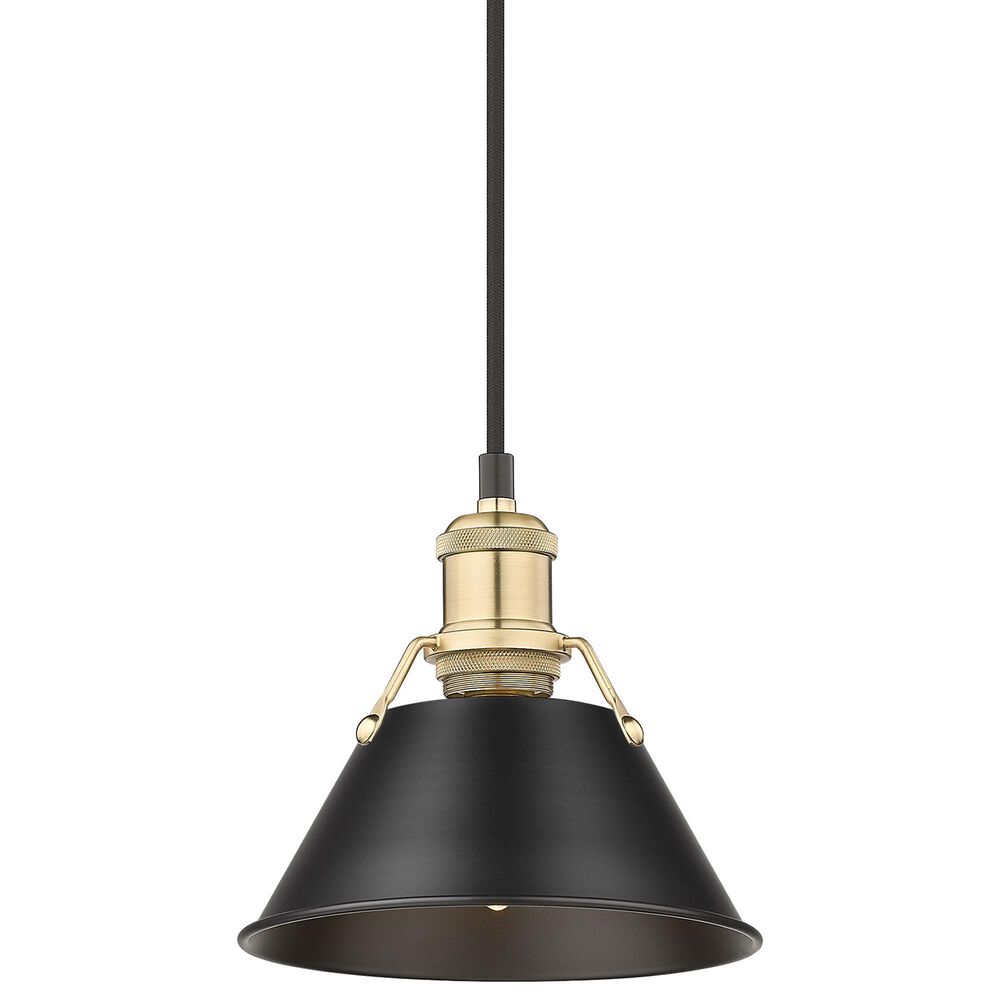 Golden Lighting Orwell 1-Light Small Pendant with Matte Black Shade in Brushed Champagne Bronze, , large