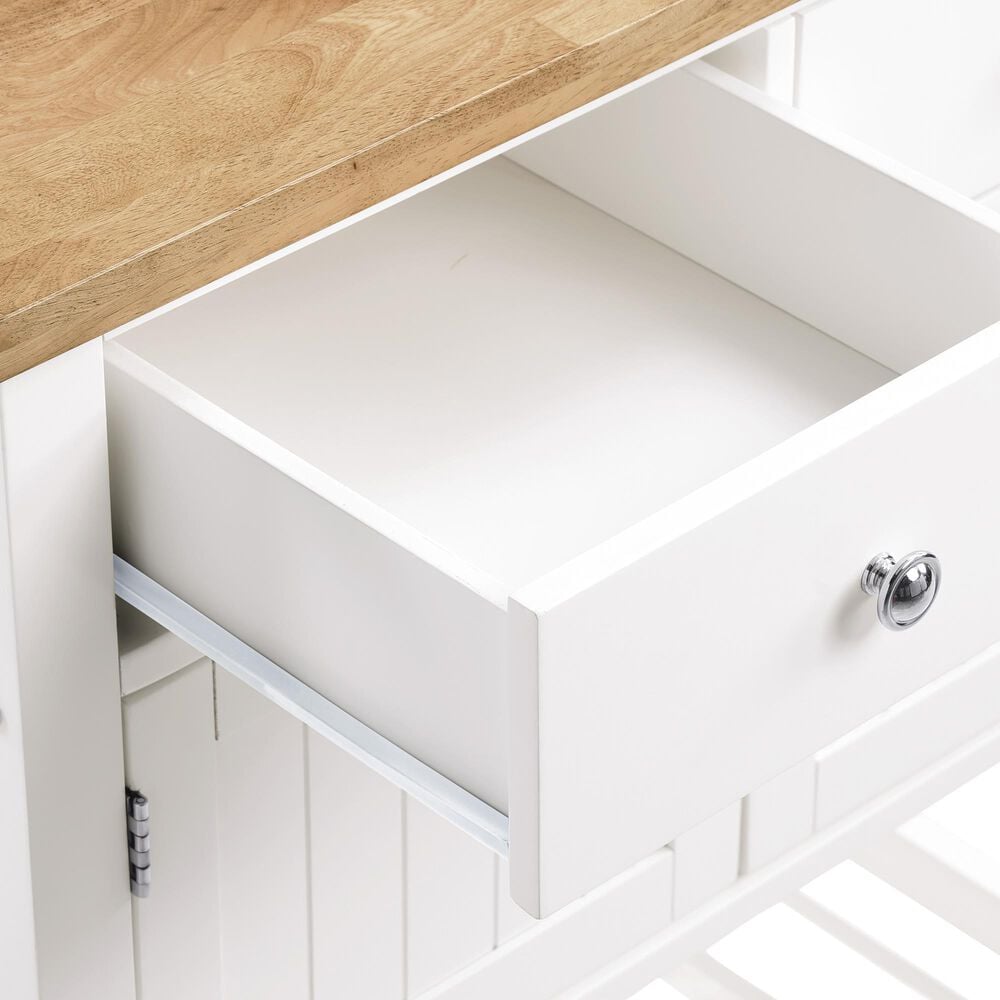 Valor Living Stirling Kitchen Cart in White, , large