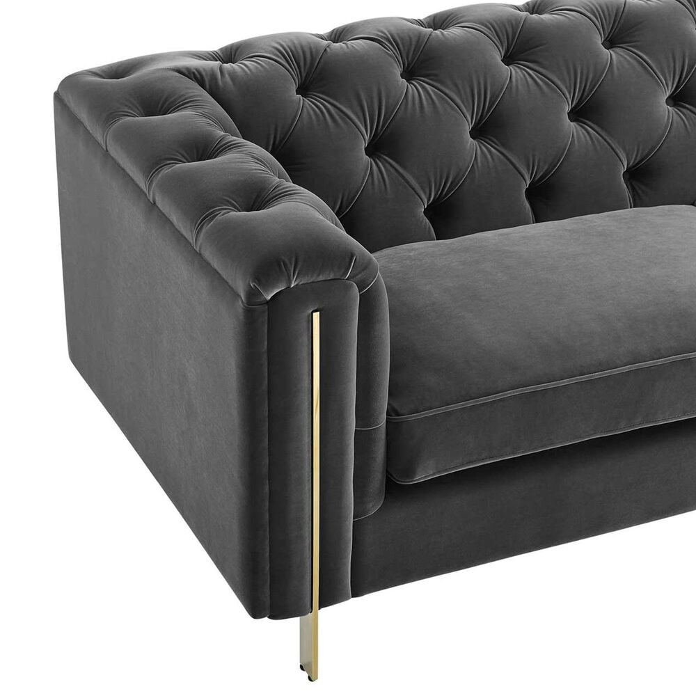 Steve Silver Charlene Stationary Sofa in Gray Velvet, , large