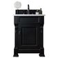 James Martin Vanities Brookfield 26" Single Bathroom Vanity in Antique Black with 3 cm Carrara White Marble Top and Rectangle Sink, , large