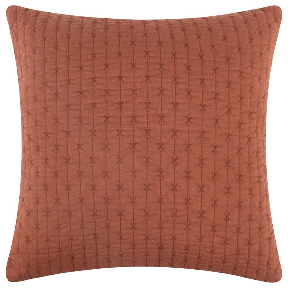 Levtex Cross Stitch 18" x 18" Throw Pillow in Adobe, , large