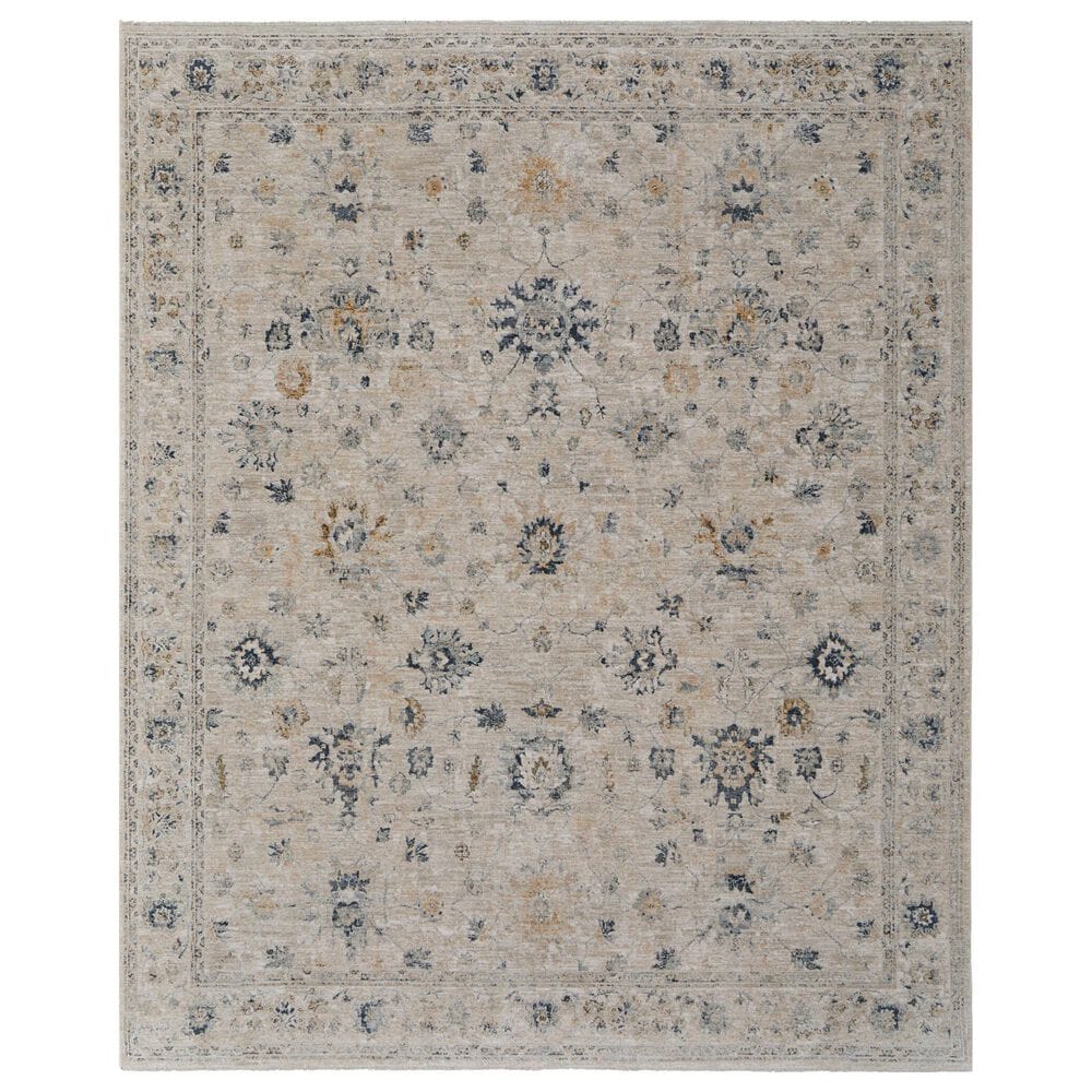 Feizy Pasha 39M7F 2"6" x 7"3" Beige and Blue Runner, , large