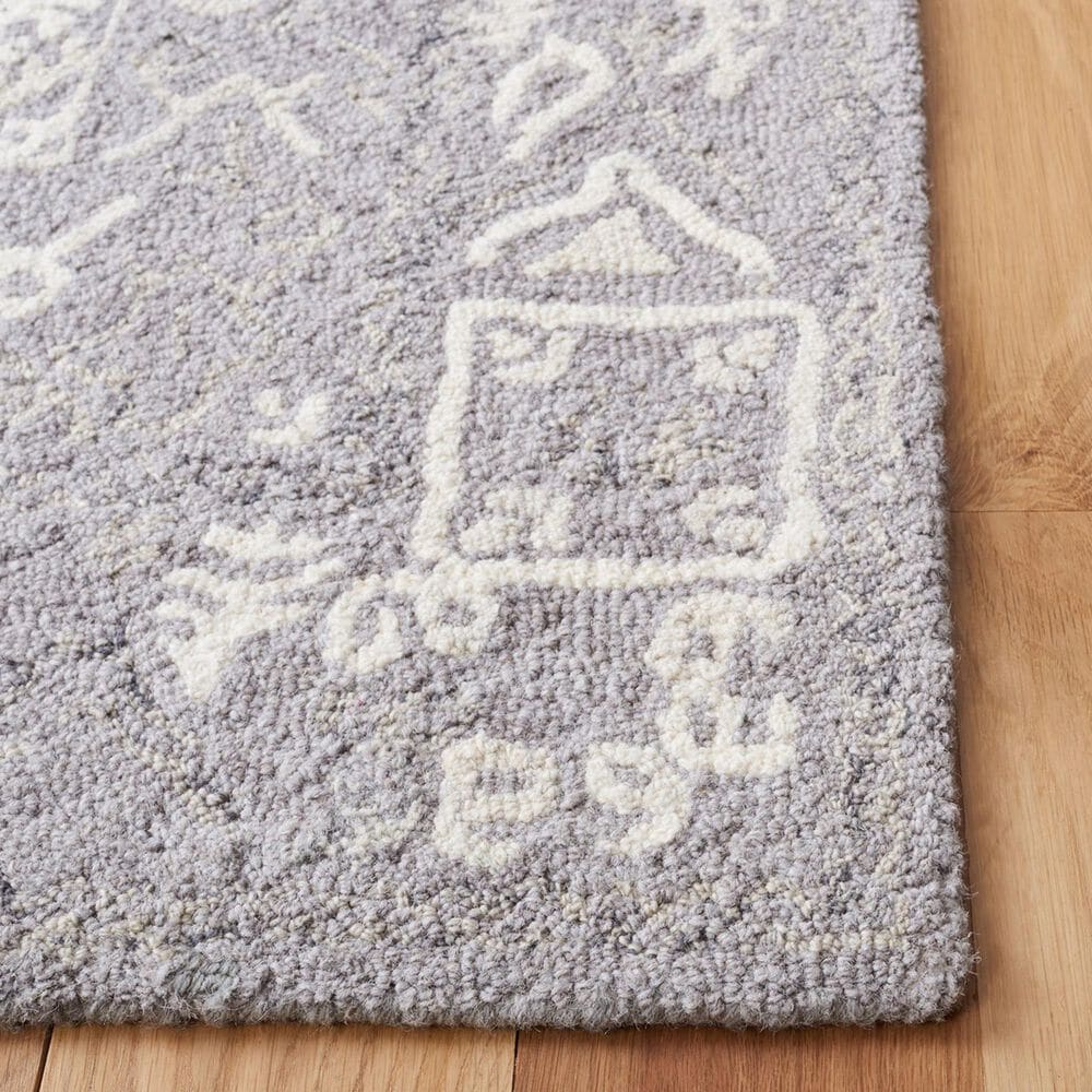Safavieh Micro-Loop Southwestern 2&#39;3&quot; x 9&#39; Ivory and Grey Runner, , large