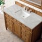 James Martin Vanities Brittany 48" Single Bathroom Vanity in Saddle Brown with 3 cm Victorian Silver Quartz Top and Rectangular Sink, , large