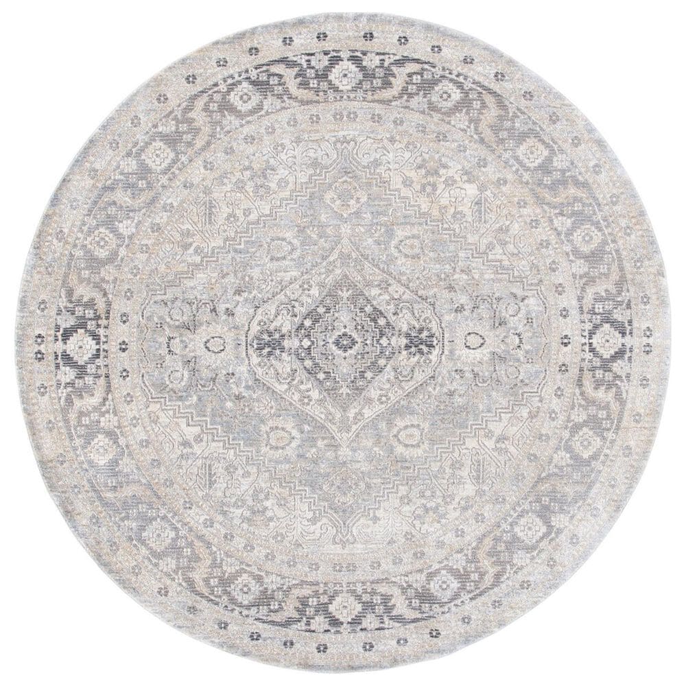 Safavieh Dream DRM411F 6"7" Round Grey and Ivory Area Rug, , large