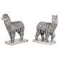 Maple and Jade Eclectic Resin Llama Sculpture in Silver (Set of 2), , large