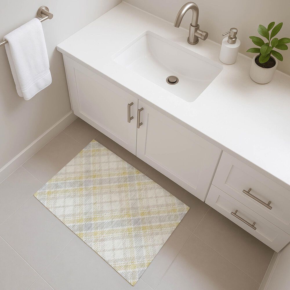 Dalyn Rug Company Soft Essentials Plaid Wheat 2'6" x 3'10" Indoor/Outdoor Area Rug, , large