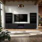 Legends Home Radiance 75" Fireplace TV Stand in Seal Skin Black, , large
