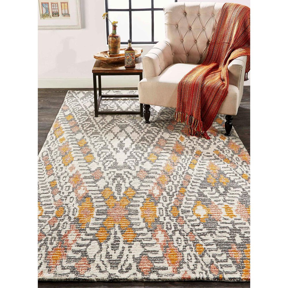 Feizy Arazad 3&#39;6&quot; x 5&#39;6&quot; Tangerine Area Rug, , large