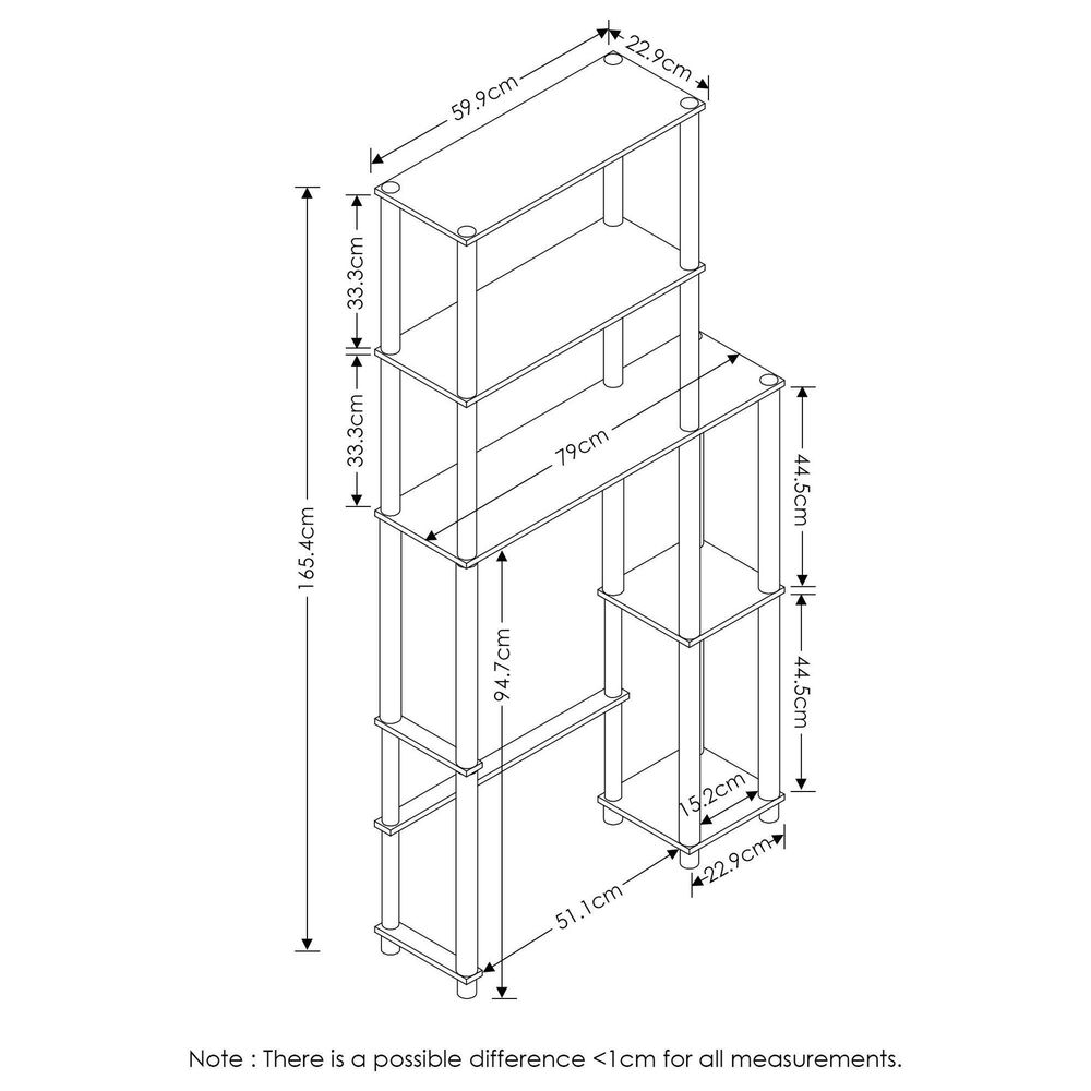 HOMLUX Turn-N-Tube 5-Shelf Toilet Space Saver in Espresso and Black, , large