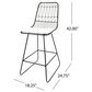 Hearth and Haven Niez Outdoor Counter Stool with Ivory Cushion in Black (Set of 2), , large