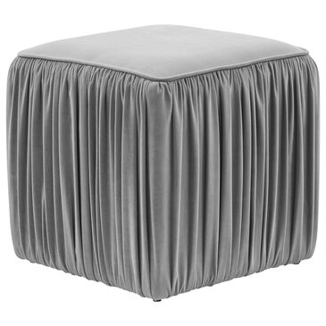 Tov Furniture Morgan Ottoman in Slate Velvet, , large