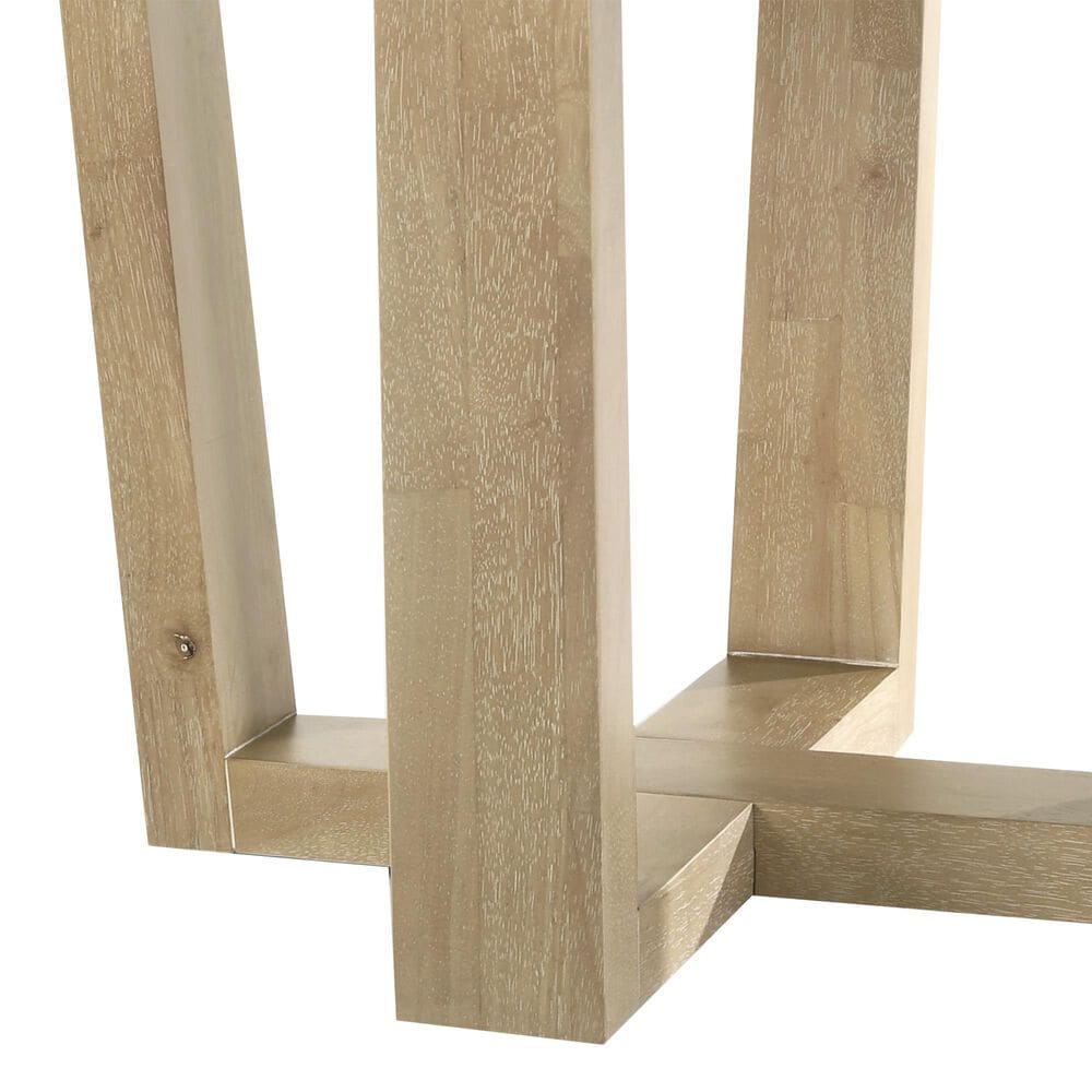 HOMLUX 47"W Contemporary Round Dining Table with Wheat Base in Vintage Walnut/Wheat, , large