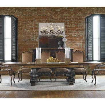 Hooker Furniture Sanctuary Refectory Table in Ebony and Drift - Table Only, , large