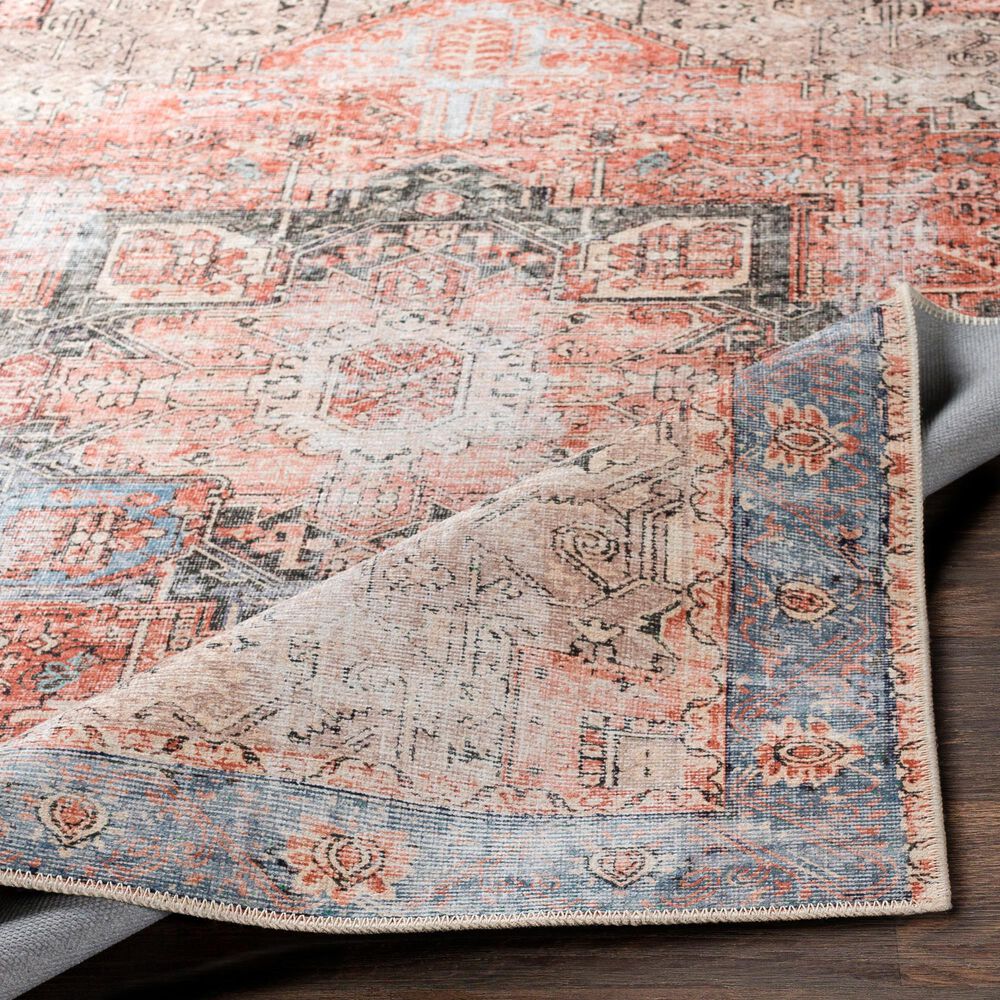 Surya Amelie  AML-2309 2&#39;7&quot; x 14&#39; Terracotta, Ivory, Butter, Black, Blush and Blue Runner, , large