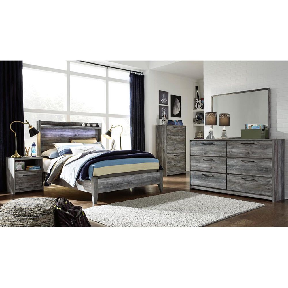 Ashley Baystorm 4 Piece Full LED Panel Bedroom Set in Smokey Gray, , large