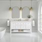 James Martin Vanities Breckenridge 60" Double Bathroom Vanity in Bright White with 3 cm Lime Delight Quartz Top and Rectangular Sinks, , large