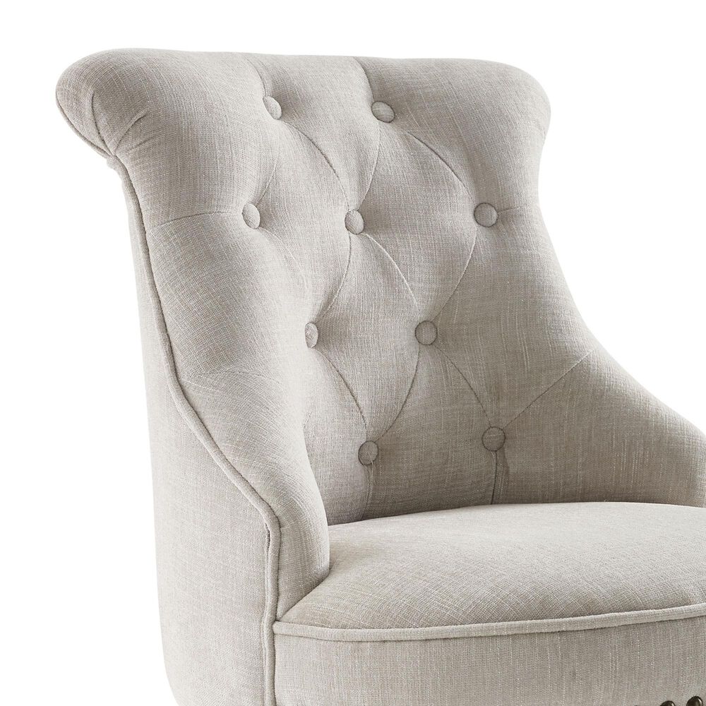 Linon Home Decor Sinclair Office Chair with Natural Cushion in Dark Walnut, , large