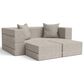 Jaxx Zipline Convertible Queen Sleeper Loveseat & Ottomans in Pewter Velvet, , large