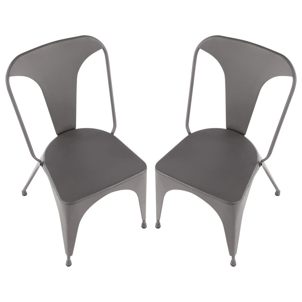 Lumisource Austin Dining Chair in Matte Grey/Matte Grey (Set of 2) NFM