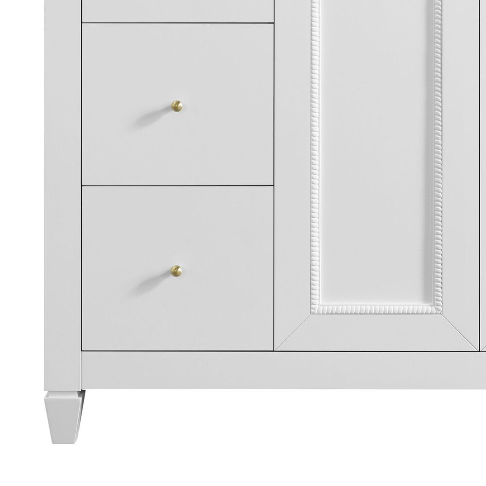 37B Claudine 48" Single Bathroom Vanity in Bright White with Glossy White Composite Stone Top and Backsplash, , large