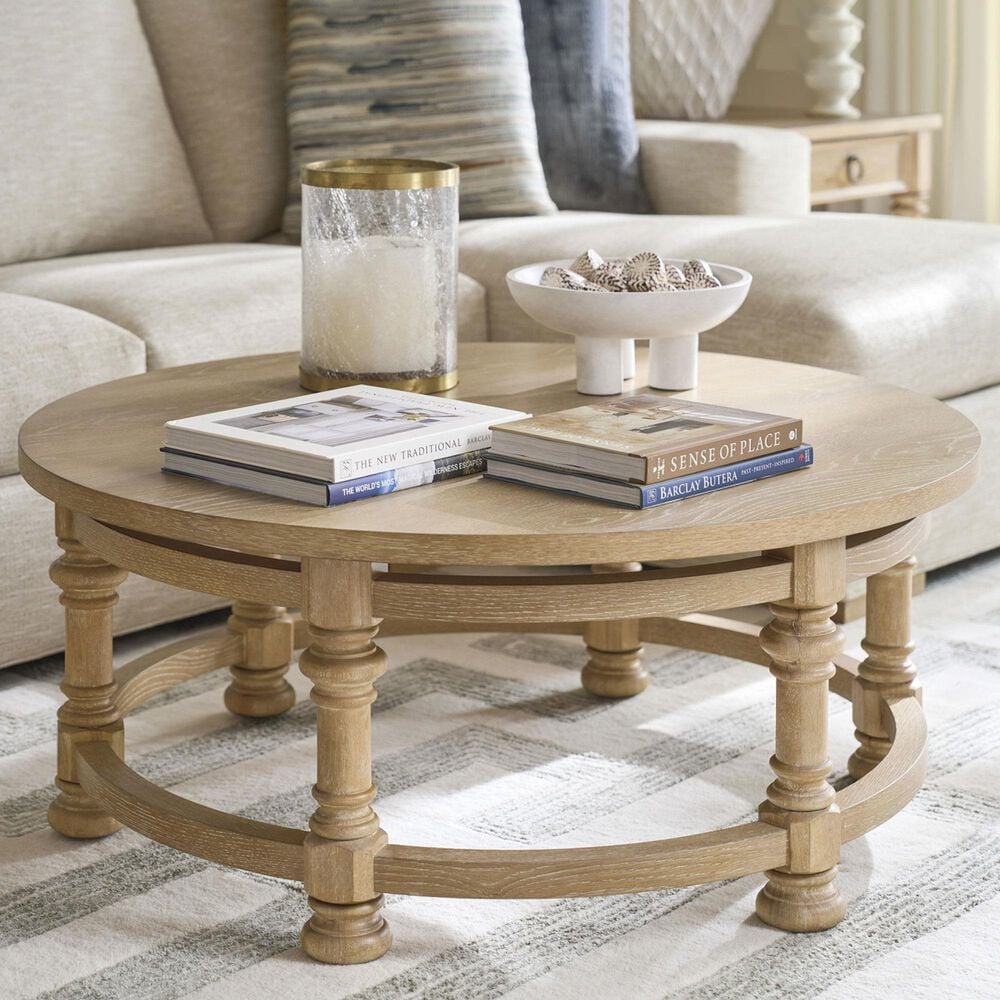 Lexington Home Brands Montecito Hollister Round Cocktail Table in Chaparral, , large