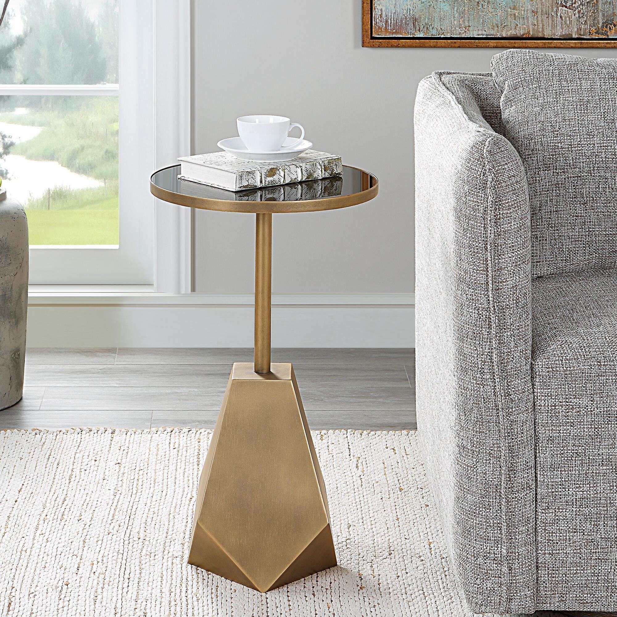 Uttermost Comet Accent Table in Black and Antique Bronze NFM