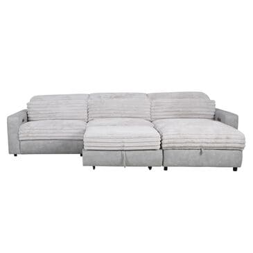 Fan Creek 3-Piece Right Facing Power Sectional with Chaise in Gray - A TikTok Favorite, , large