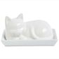 Harold Import Cat Butter Dish with Lid in White, , large