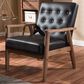 Baxton Studio Sorrento Lounge Chair in Dark Brown, , large