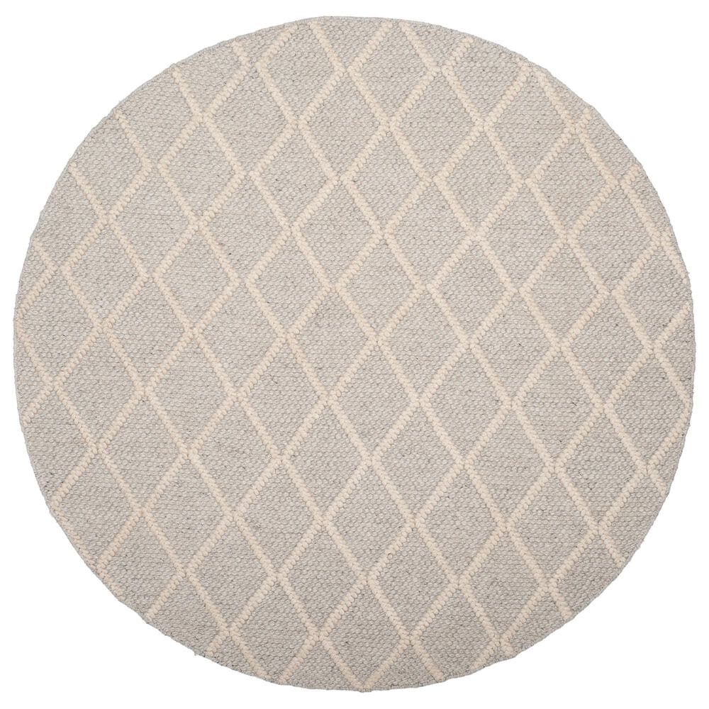 Safavieh Natura NAT310B 6" Round Silver and Ivory Area Rug, , large