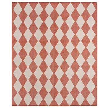 Nourison Positano Geometric Terracotta 9" x 12" Indoor/Outdoor Area Rug, , large