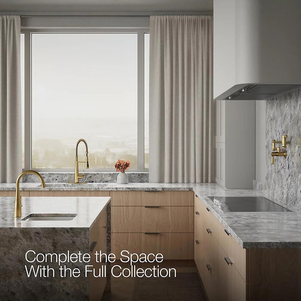 Kohler Simplice Semi-Professional Kitchen Sink Faucet in Vibrant Brushed Moderne Brass, , large