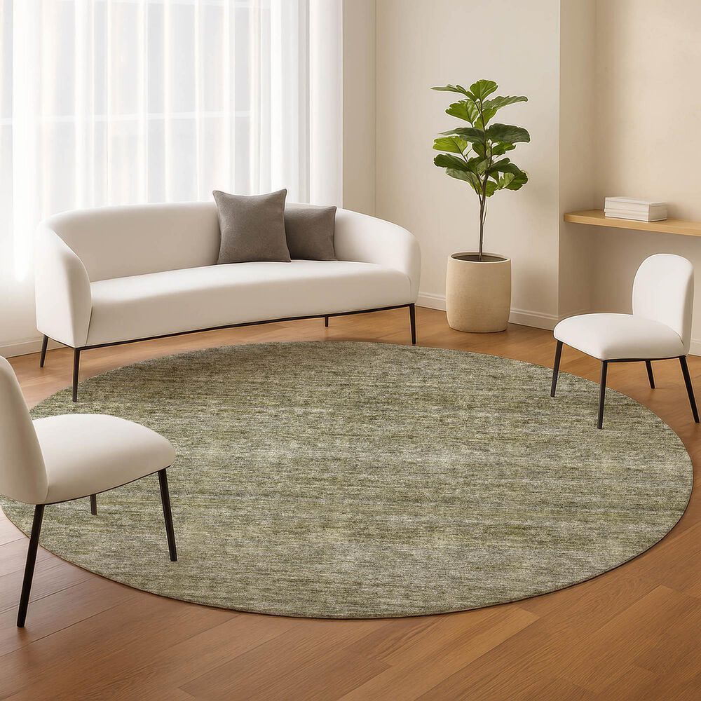 Dalyn Rug Company Soft Essentials Solid Sage 8' Round Indoor/Outdoor Area Rug, , large