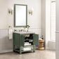 James Martin Vanities Breckenridge 30" Single Bathroom Vanity in Smokey Celadon with 3 cm Victorian Silver Quartz Top and Rectangular Sink, , large