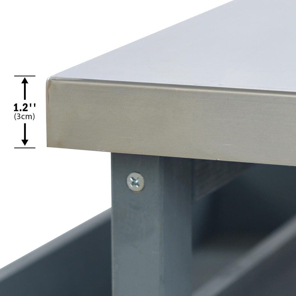 HOMLUX 50" Outdoor Kitchen Island in Grey Blue and Stainless Steel, , large