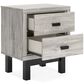 Ashley Vessalli 2-Drawer Nightstand in Light Gray and Matte Black, , large