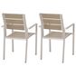 Hearth and Haven Outdoor Dining Chair with Faux Wood Seat in Natural and Silver (Set of 2), , large