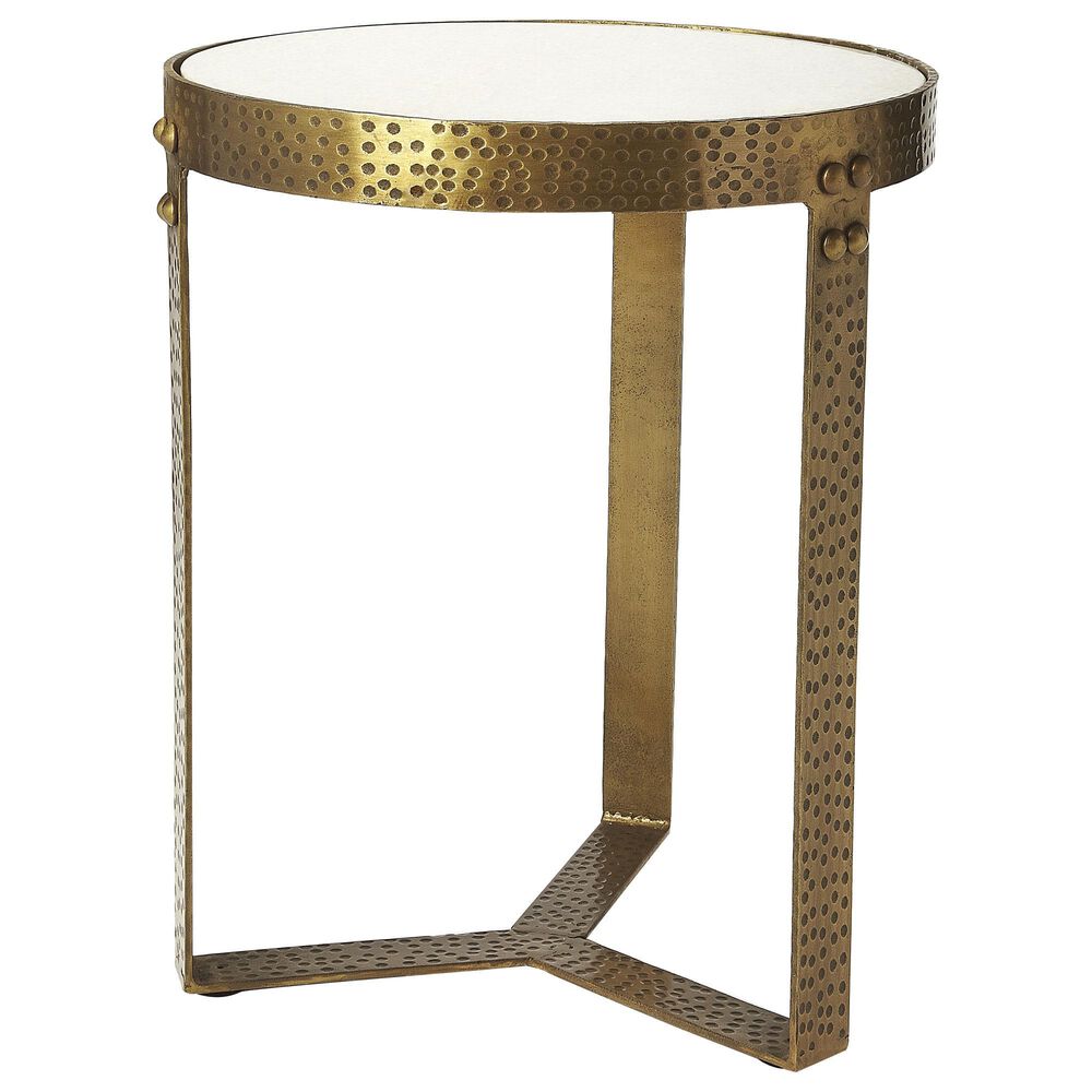 Butler Elton End Table in Gold Metal and Marble, , large